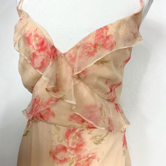 NWT BHLDN CLARE PINK SLEEVELESS FLORAL SHEER CHIFFON OVERLAY FORMAL DRESS - 16 - Picture 7 of 12